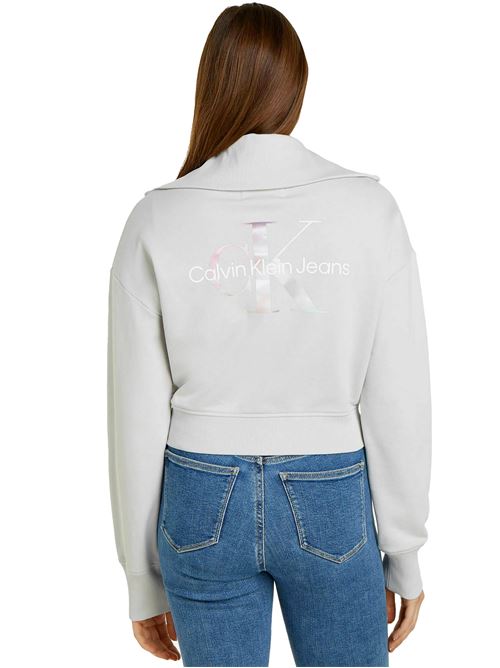 CALVIN KLEIN Full zip cotton sweatshirt CALVIN KLEIN | J20J223075PC8